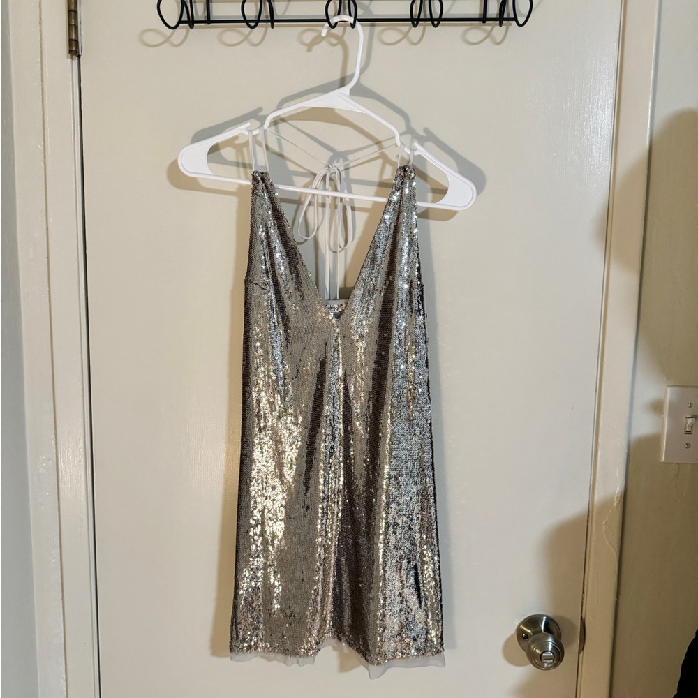 Silver Sequins Dress - Free People